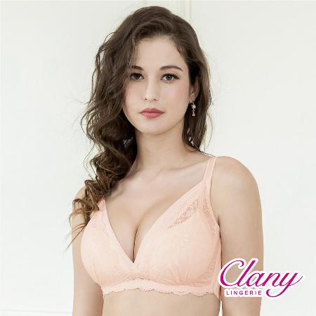 【可蘭霓Clany】 台灣製蕾絲透氣集中包覆無鋼圈BCD罩杯調整型涼感機能內衣 小奶爆乳性感  粉橘 6991-36♒20C001